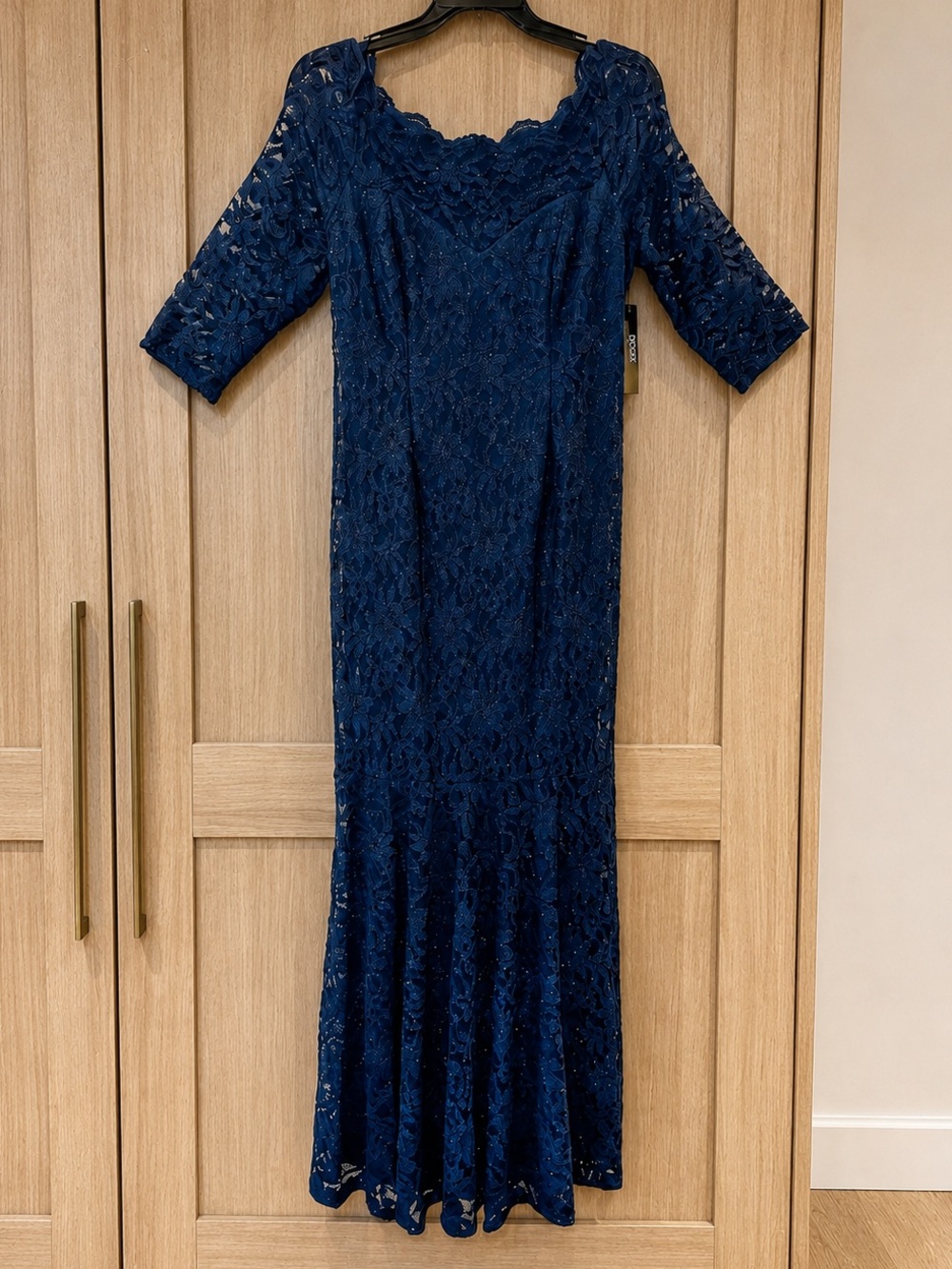 Navy Blue Lace Formal Mermaid Gown Mother Bride Off Shoulder Dress DECODE 1.8 - Picture 4 of 16